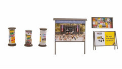 Noch 14217, Litfaßsäulen & Werbewände, Bausatz / H0