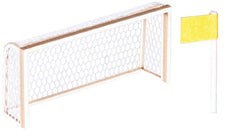 NOCH 14399 Fußballtore und Eckfahnen – Laser-Cut minis / H0