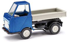 Busch 210 003601, Multicar M22 Dreiseitenkipper, blau-grau / H0