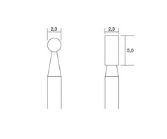 Proxxon 28750, Hartmetall-Fräsersatz, Zylinder und Kugel / -