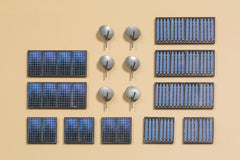 Auhagen 41651, Sat-Anlagen, Solarkollektoren, Bausatz / H0