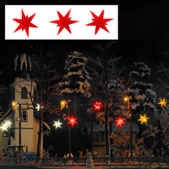 Busch 5416, Beleuchteter Weihnachtsstern rot, 3 Stück / H0