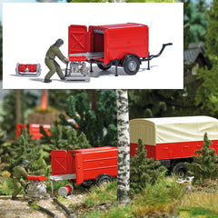 Busch 7962, Schlauchanhänger mit Tragkraftspritze, / H0