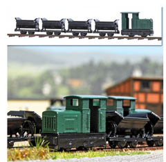 Busch, 8070, Feldbahn-Set mit Lok und 4 Wagen, 1:160 / N
