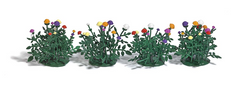 BUSCH 1244 – 44 Dahlien, fertig montiert, Spur H0, 1:87