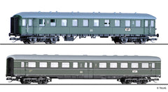 Tillig 01084, 2er Set Personenwagen 'D 118 Leipzig-Köln', DR, Ep.III / TT