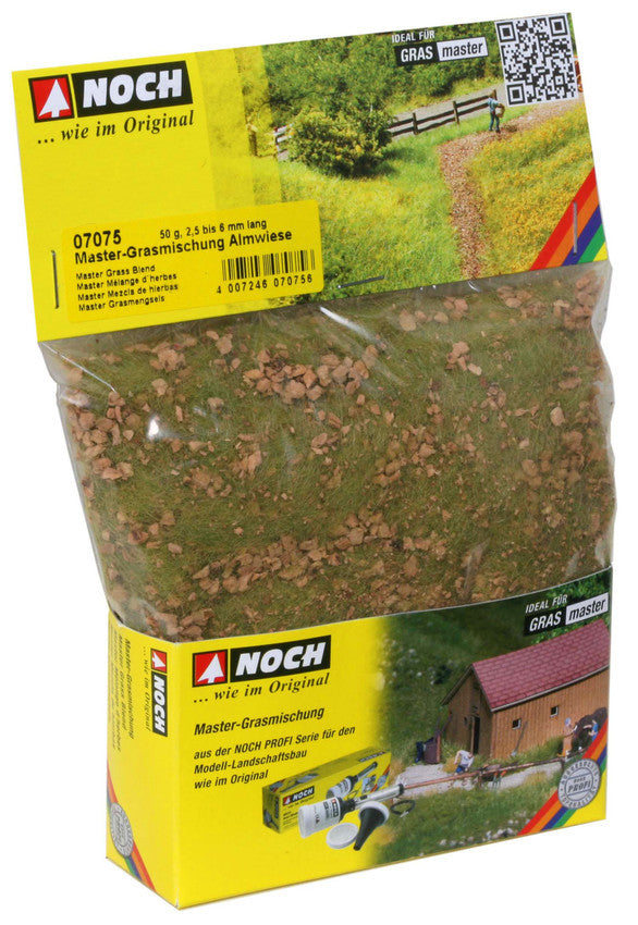 Noch 07075, Master-Grasmischung “Almwiese” / 2,5 mm bis 6 mm – 50g Beutel