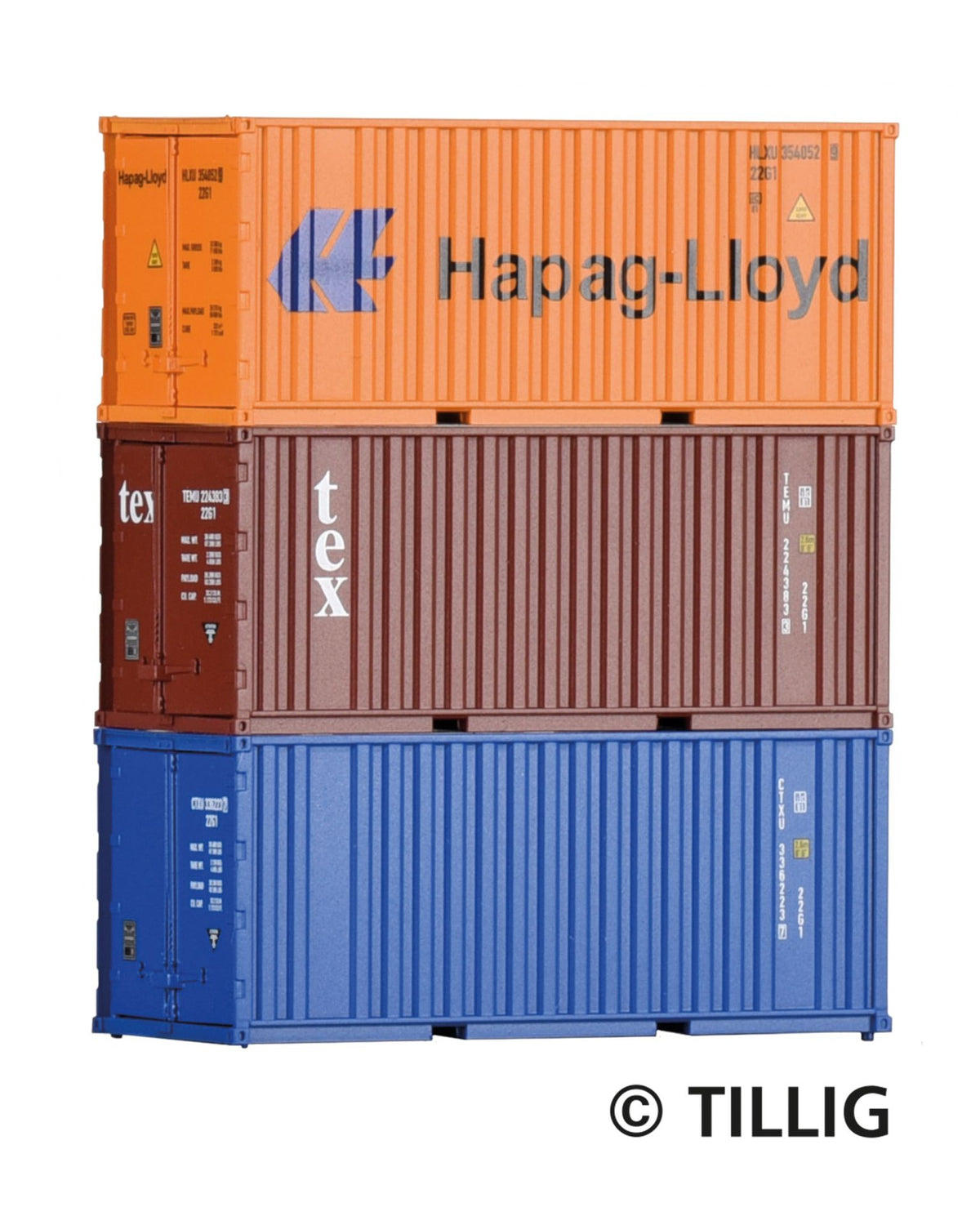 Tillig 07706, 3er Set 20' Container / TT