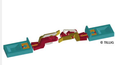 Tillig, 08843, Kupplung (6-achs. V180), 2 Stück, / TT