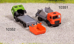 Schirmer 10352, LkW MAN mit Absetzcontainer, Fahrerhaus rot, / TT