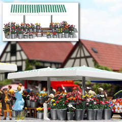 Busch 1072, Marktstand »Blumen«, Bausatz / H0