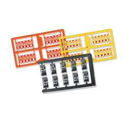 Busch 1108, Schrankenzaun zur Baustellenabsicherung gelb/orange / H0