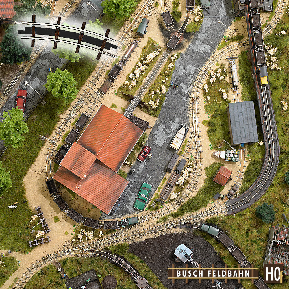 Busch 12322, 2 Bogengleise, Radius 115 mm, 22,5°, / H0f