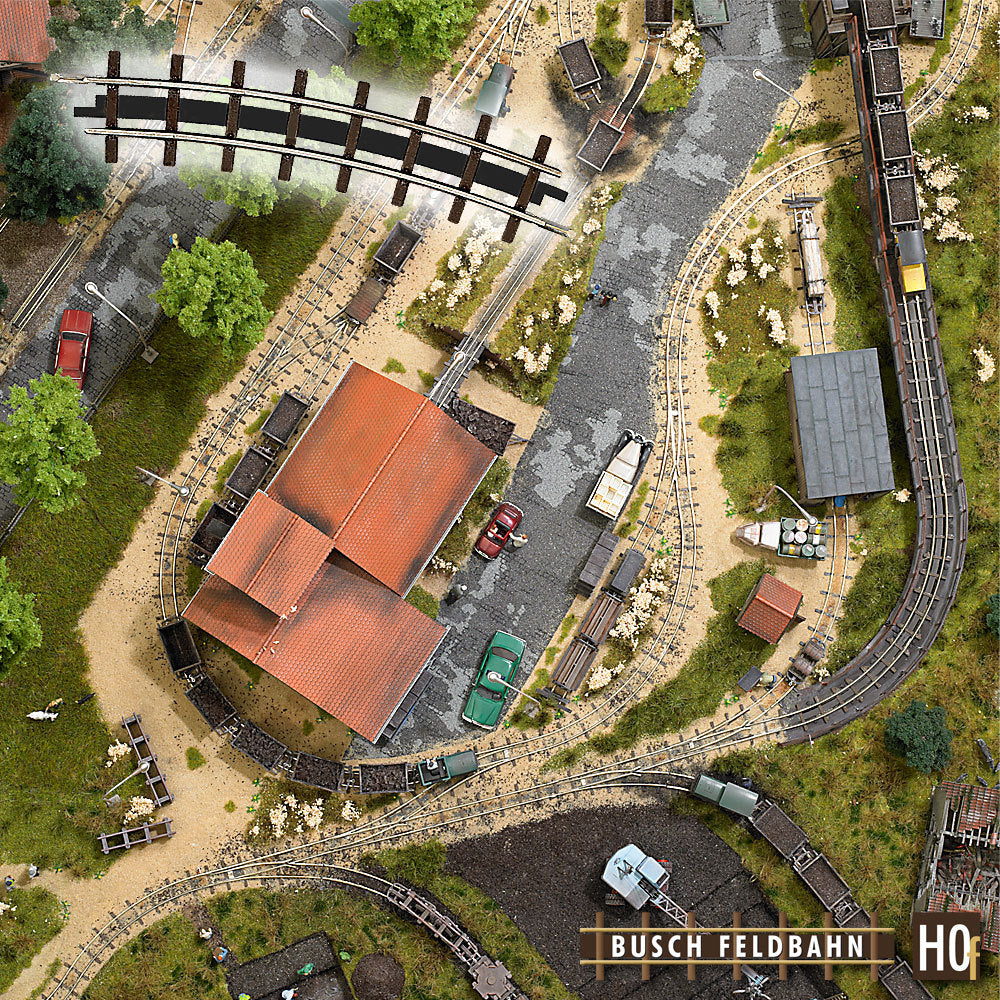 Busch 12332, 2 Bogengleise, Radius 175 mm, 22,5°, / H0f
