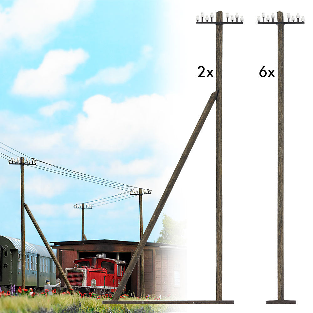 Busch 1499, Telegrafenmasten, Bausatz / H0