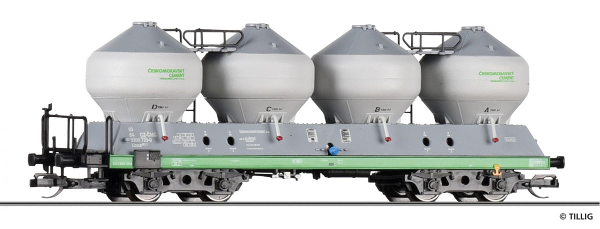 Tillig 15862, Staubsilowagen Uacs 451.1, 'Ceskomoravsk' Cement a.s., Ep.VI / TT