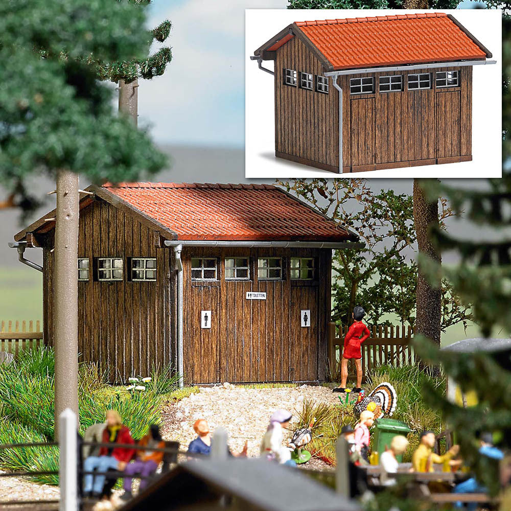 Busch 1586, Toilettenhaus, Bausatz / H0