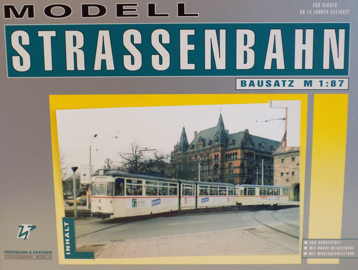 Herrmann & Partner 16017, Straßenbahn Gelenkwagen G4, Rostock, Bausatz / H0