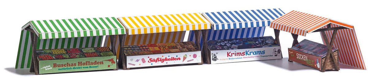 Busch 1824, Marktstände, Bausatz / H0