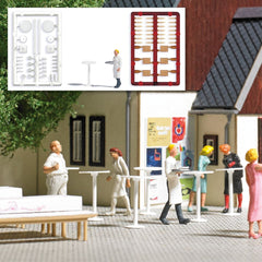 Busch 1831, Stehtische mit Kellnerin, / H0