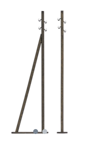 BUSCH 1753 Freileitung – 2 Holzmasten, Spur H0
