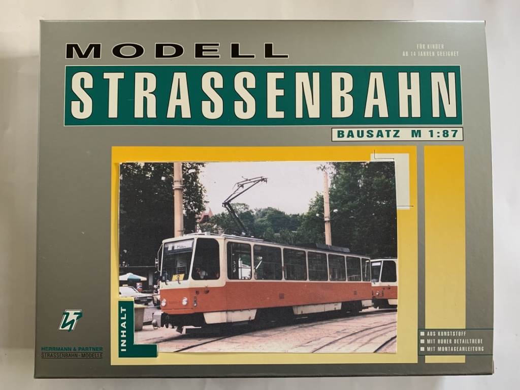 Herrmann & Partner, 21020/B, Straßenbahn Tatra T6/B6, hellrot, Bausatz / H0