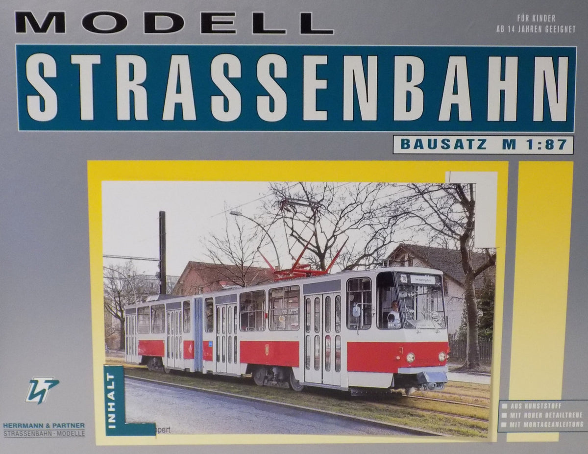 Herrmann & Partner 22024/C, Straßenbahn TATRA KT4D - Berlin, Bausatz / H0