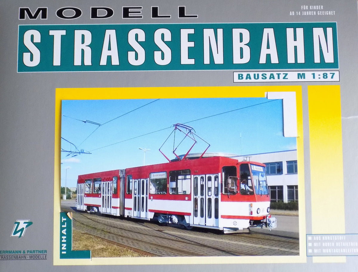 Herrmann & Partner 22072/B, Straßenbahn Tatra KT4D, Typ Cottbus, Bausatz / H0m