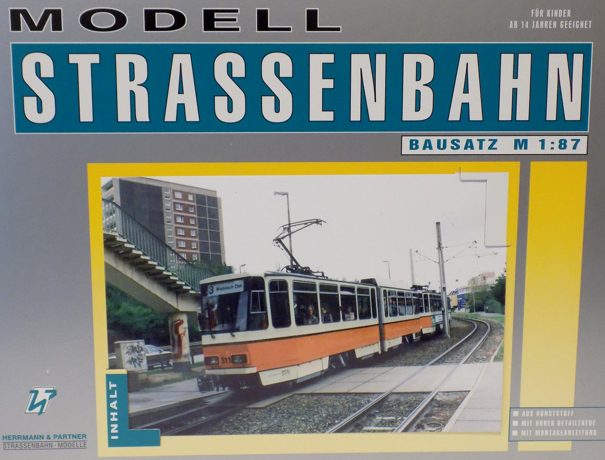Herrmann & Partner 22074A, Straßenbahn KT4D Typ Gera mod., Bausatz / H0m