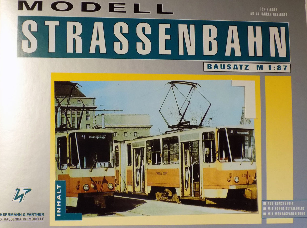 Herrmann & Partner 22081/B, Straßenbahn TATRA KT4D Typ Leipzig, Bausatz / H0