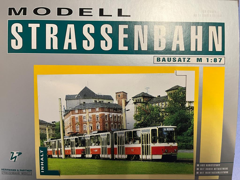 Herrmann & Partner 22089/D, Straßenbahn Tatra KT4D, Plauen, Bausatz / H0m