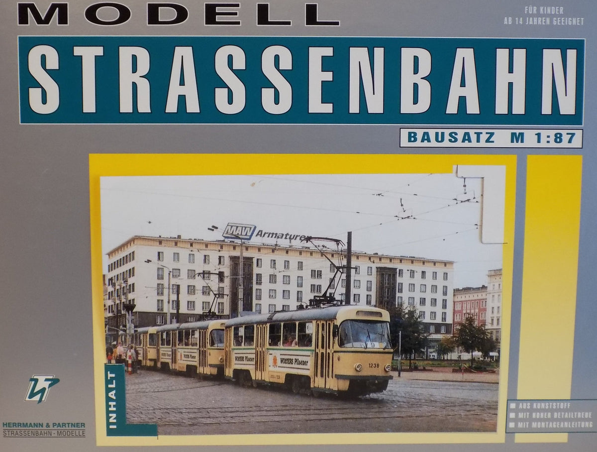 Herrmann & Partner 23066/1, Straßenbahn Tatra T4 Typ Magdeburg, Bausatz / H0