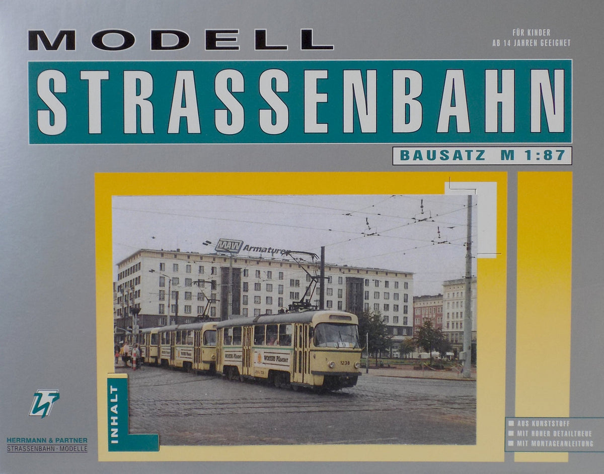 Herrmann & Partner 23066, Straßenbahn T4 B4 Typ Magdeburg, Bausatz / H0