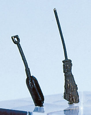 Weinert 3342, Reisig-Besen und Schaufel, Bausatz / H0