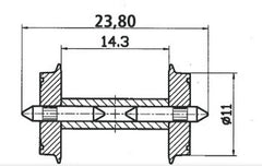 Roco 40193, Radsatz 11mm mit geteilter Achse, 2 Stück, / H0