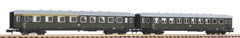 Piko 40628, 2er Set Schürzeneilzugwagen 1./2. Klasse + 2. Klasse, DR, EP. III, / N