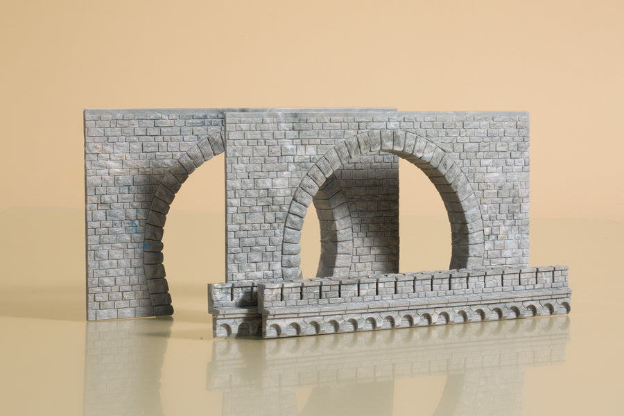 Auhagen 41587, Tunnelportale zweigleisig, Bausatz / H0