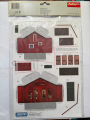 Auhagen 42500, Halbrelief-Hintergrundkulisse, Set mit 6 Schuppen-Fassaden / H0 -TT