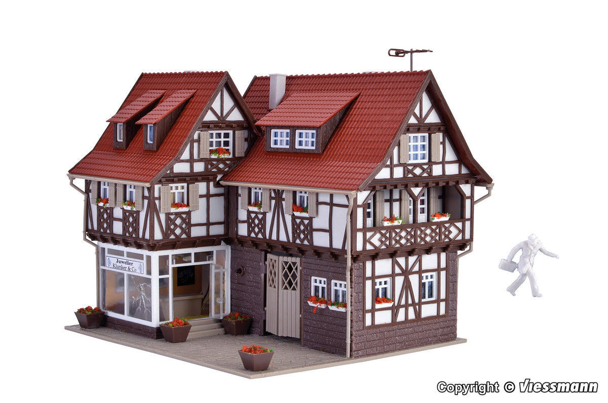 Vollmer 3600, uweliergeschäft mit Überfallszenario und LED-Beleuchtung, Funktionsbausatz / H0