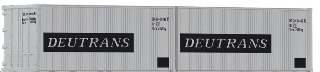 Piko 46102, 2er Set 20' Container - Deutrans / TT