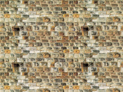 Vollmer 47363, Mauerplatte Sandstein aus Karton, 25 x 12,5 cm, / H0 - N