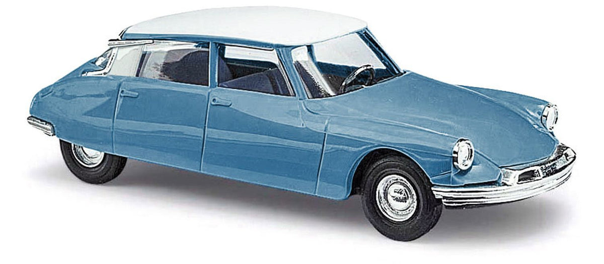 Busch 48025, Citroën DS19 zweifarbig, blau-weiß, / H0