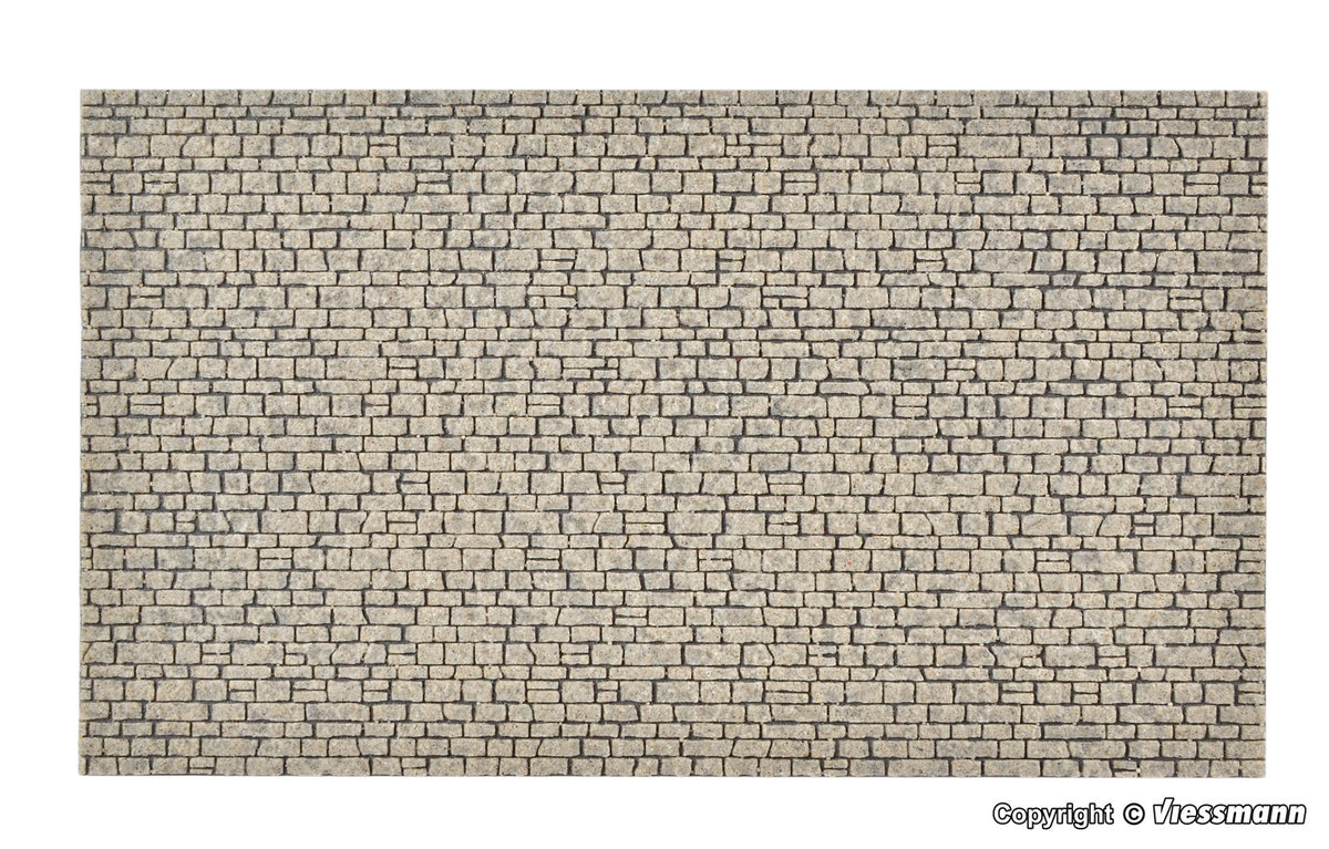 Vollmer 48220, Mauerplatte Naturstein aus Steinkunst, L 26,5 x B 15,5 cm, / H0