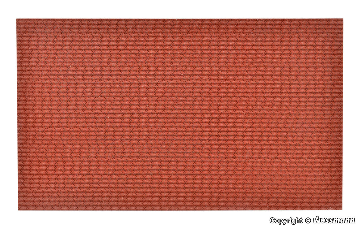 Vollmer 48223, Mauerplatte Klinker aus Steinkunst, L 28 x B 16 cm, / H0