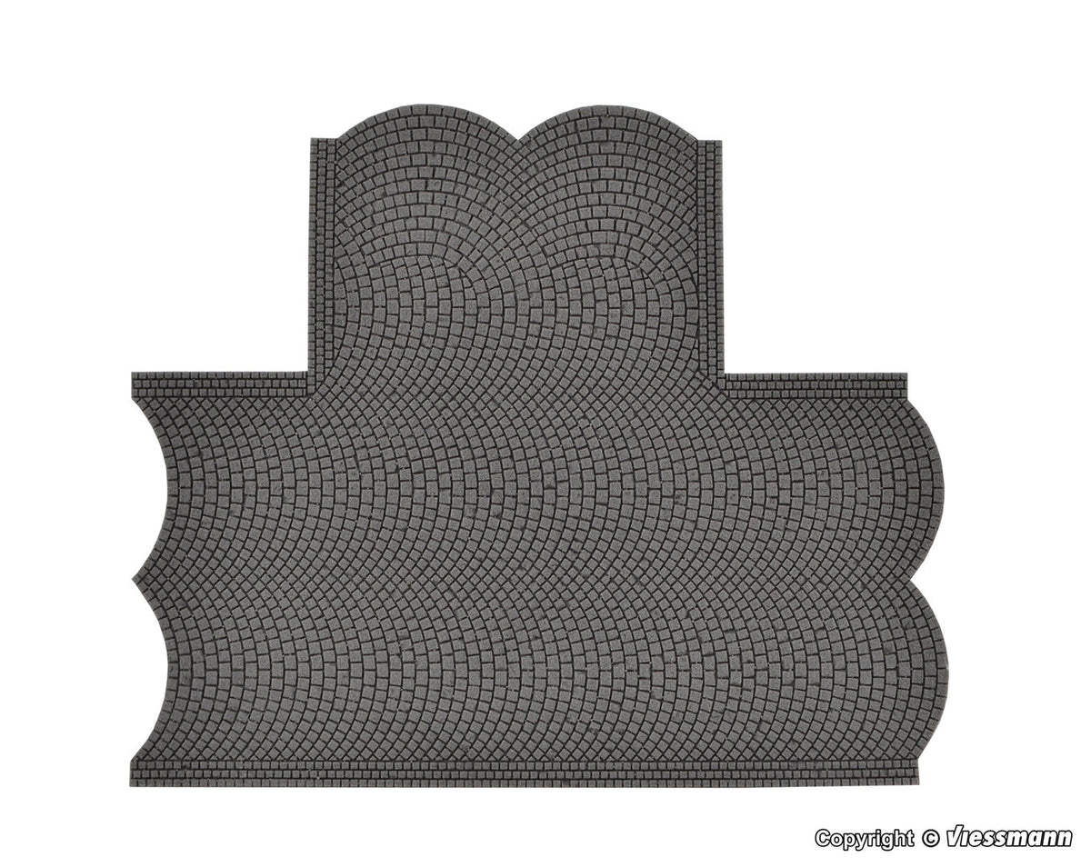 Vollmer 48243, Straßenplatte Kopfsteinpflaster, 90°-Einmündung,
