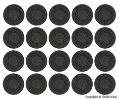 Vollmer 48283, Set Gullideckel aus Steinkunst, 20 Stück / H0