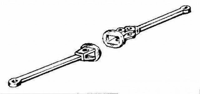 Pmt 5-7620, Mittelpufferkupplung, schwenkbar, lang, / H0e