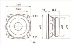 ESU, 50338,. Lautsprecher (von Visaton)	78mm