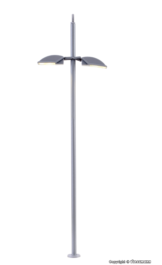 Viessmann, 6034, H0 Stadtleuchte modern, doppelt, LED weiß