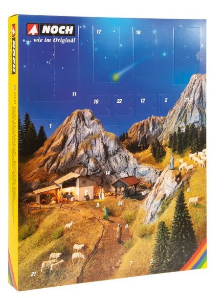 Noch 65591, Bastel-Adventskalender “Weihnachts-Krippe" , Bausatz / H0